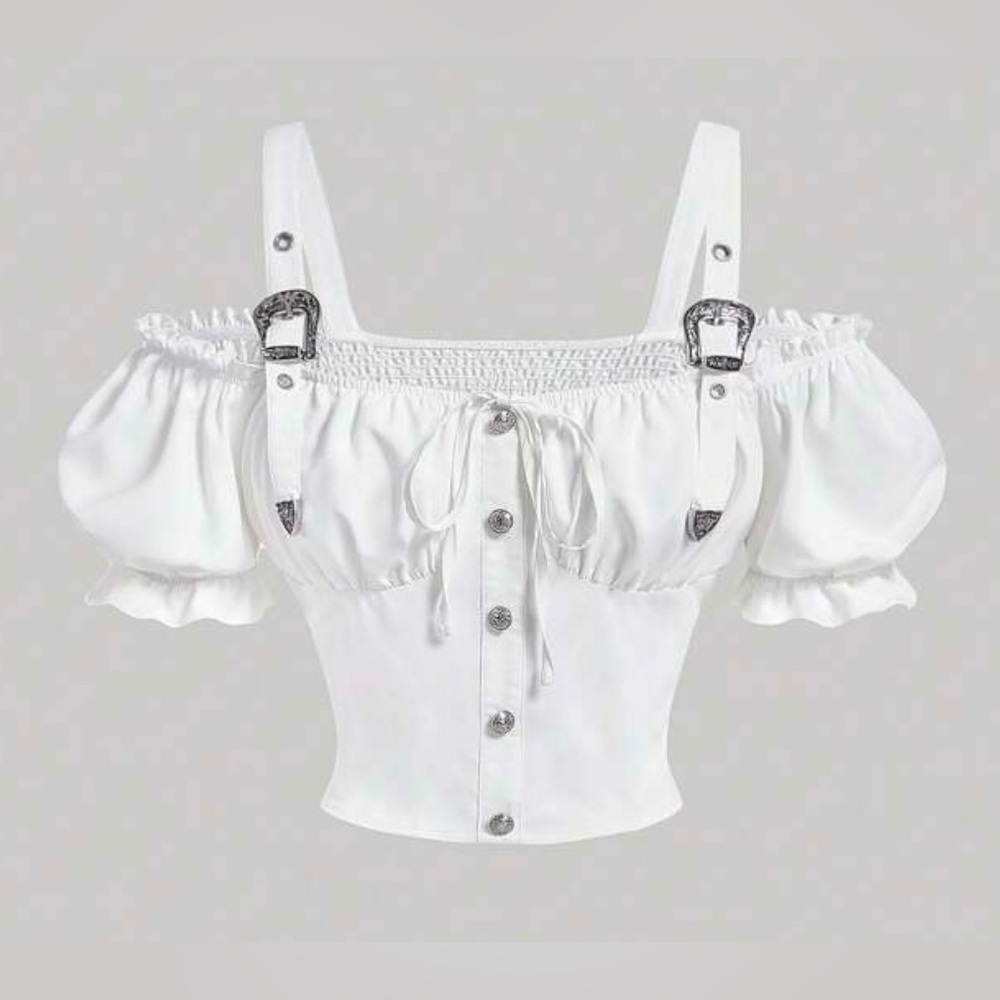 SHEIN White Off-Shoulder Blouse